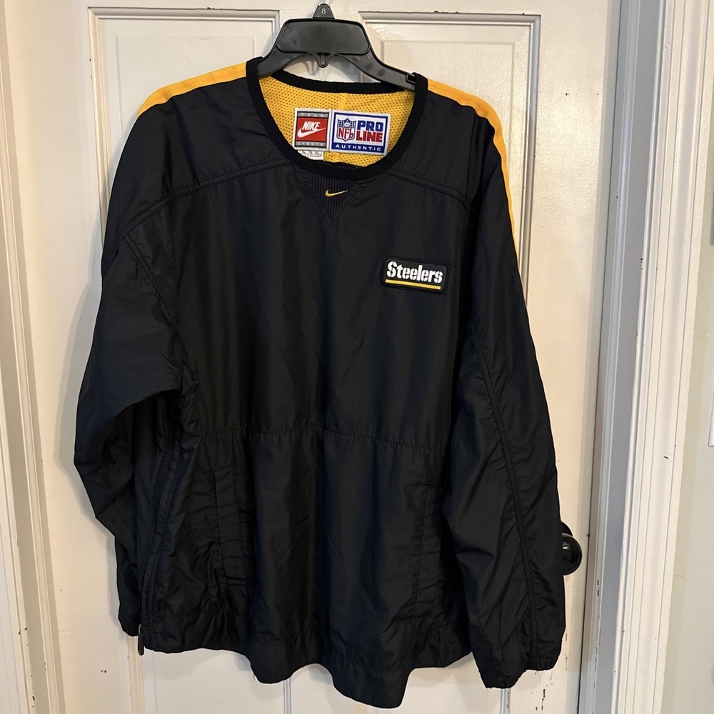 Vintage Pittsburgh Steelers Jacket Men XL Nike Pro Line Center Swoosh Sideline